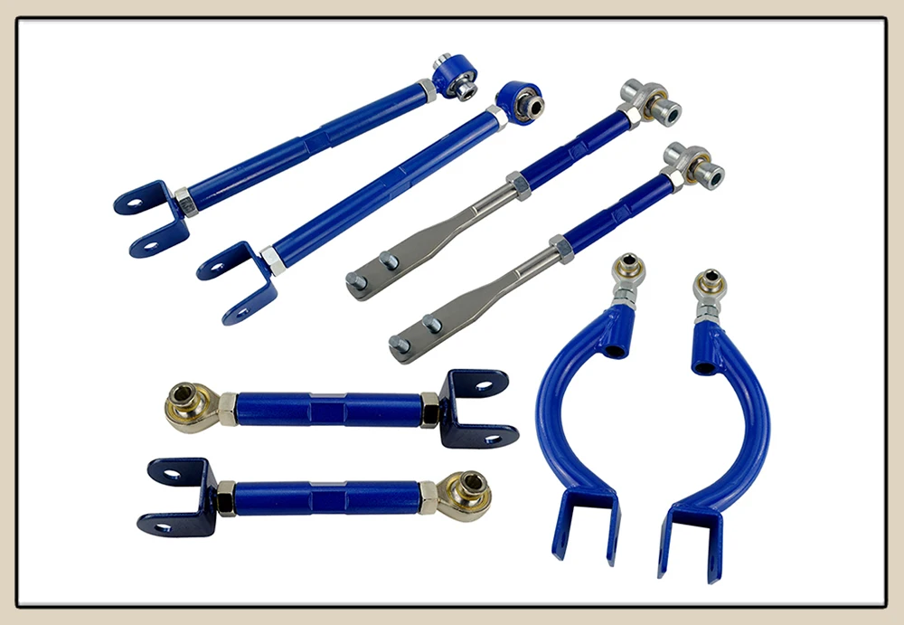 Camber + Tração + Tensão + Toe Kits de Suspensão Lzone-componentes do Chassi para 95-98 Jr-9823 + 36 + 17 + 06 Frente Traseira 240sx S14 S15 19 Componentes de Chassis