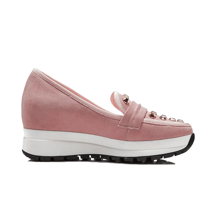 Comfort On Beiläufige qualität Verkauf Frühjahr Slip Plattform Kid rosa Frauen Flache Suede Dropship Frau Top Heißer Schuhe Karinluna Mode Schwarzes aZqR88