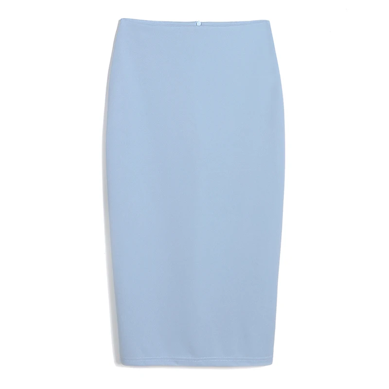 

New Spring Women Formal High Stretch Pencil Skirt Midi Women Knee-Length Elastic Empire Skirts Faldas Free Shipping