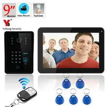 YobangSecurity 9 Inch RFID Password Keypad Video Door Phone Doorbell Intercom Rainproof with Video Recording and Photo Taking