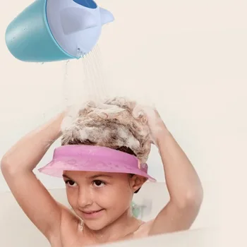 

Baby Shampoo Rinse Cup Bath Toys Plastic Cartoon Frog Washing Hair Tool for Children Kids Boys Girls BM88
