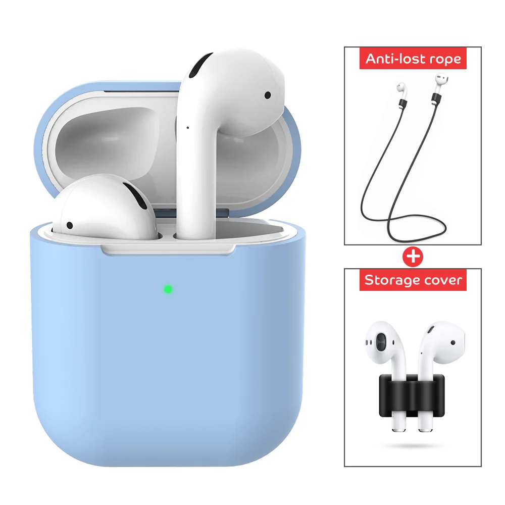 Премиум силиконовый чехол для Apple AirPods 2 Наушники зарядка мягкий чехол для Air Pods 2nd корпусы гарнитурные Наушники Аксессуары - Цвет: 07