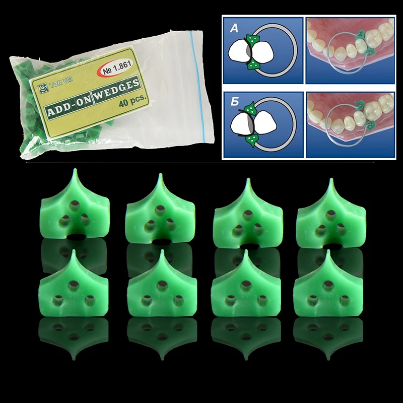 

40pcs/bag Dental Silicone Wedges Add On Wedges Rubber TOR VM No 1.861 Delta Ring Tine Dentistry Lab Material Dentist Tools