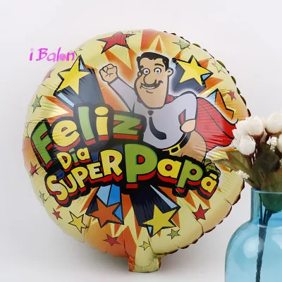 Лаки 50 шт./лот 45*45 см папа шар с днем испанский Father's day вечерние украшения поставки воздушный шар из фольги гелиевые шары - Цвет: B
