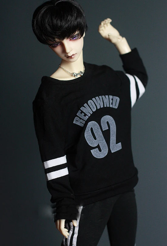 BJD черная футболка с капюшоном 92 # верхняя одежда для мужчин 1/3 SD17 70 см 24 дюйма 1/4 1/6