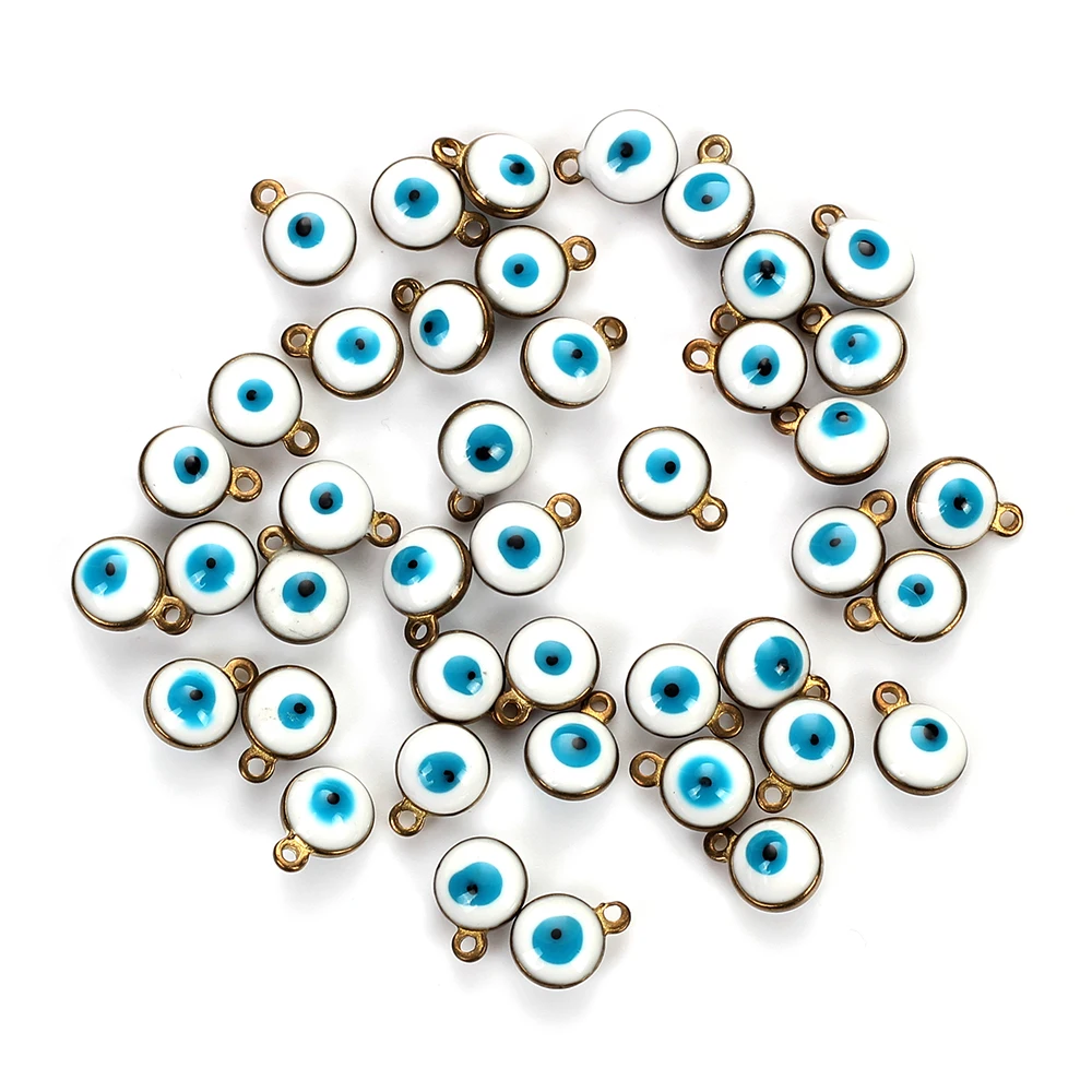 Lucky Eye 20 шт красочные бусины сглаза Подвески для браслета ожерелье кулон ювелирные аксессуары фурнитура EY4997