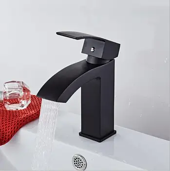 

Bathroom Basin Faucet Heighten Solid Brass Chrome Black Baked Single Handle Vessel Sink Hot And Cold Water Tap Mixers