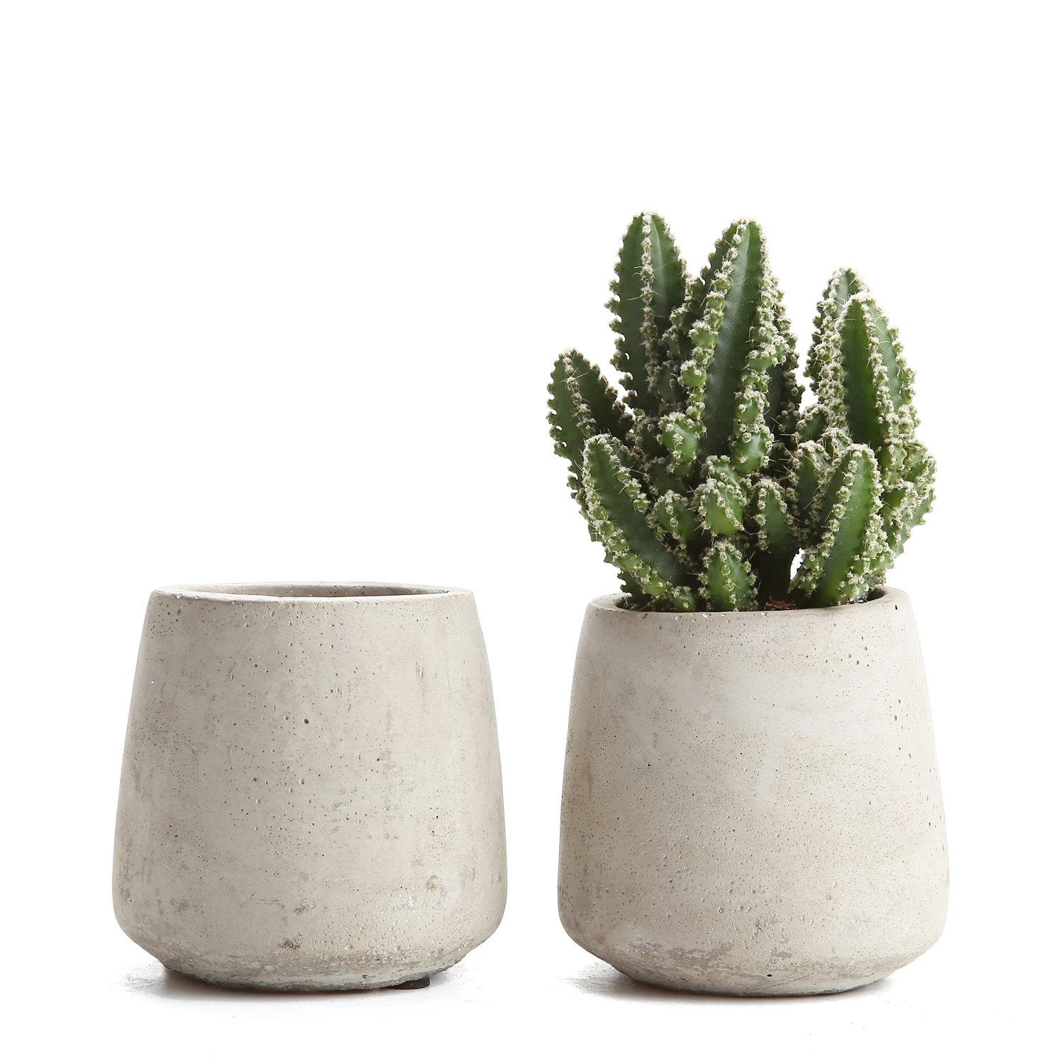 

T4U 2.5 Inch Cement Serial Raised Sucuulent Cactus Plant Pots Flower Pots Planters Containers Window Boxes Grey - Pack of 2