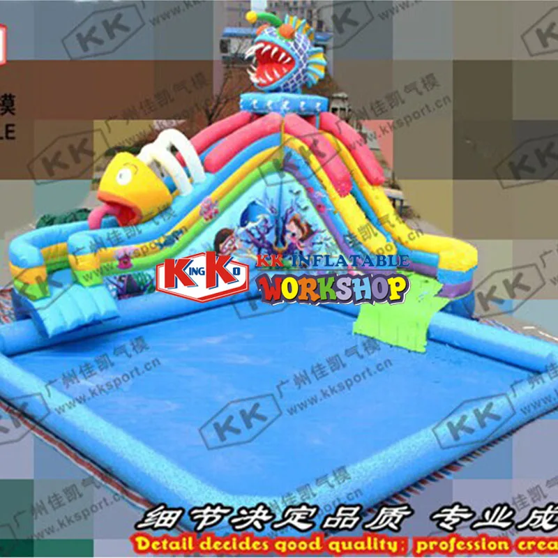 

Customization of theme Water Park inflatable swimming pool with slide