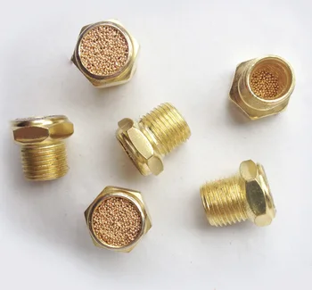 

Free shipping Pneumatic solenoid valve copper muffler PSV-03,Thread 3/8" BSPT flat head copper muffler exhaust vent 10pcs/lot