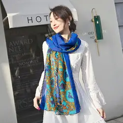 2019 летний элегантный Модный женский шарф с принтом путешествия дышащий длинный платок вуаль высокого качества мягкий солнцезащитный