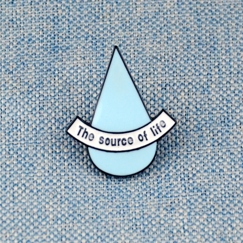 

The Source Of Life Enamel Pin Water Droplets Teardrop Badge