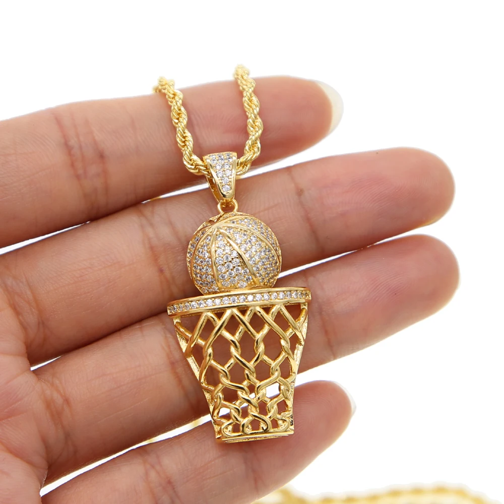 2018 new arrive cool street boy jewelry sport basketball pendant pave