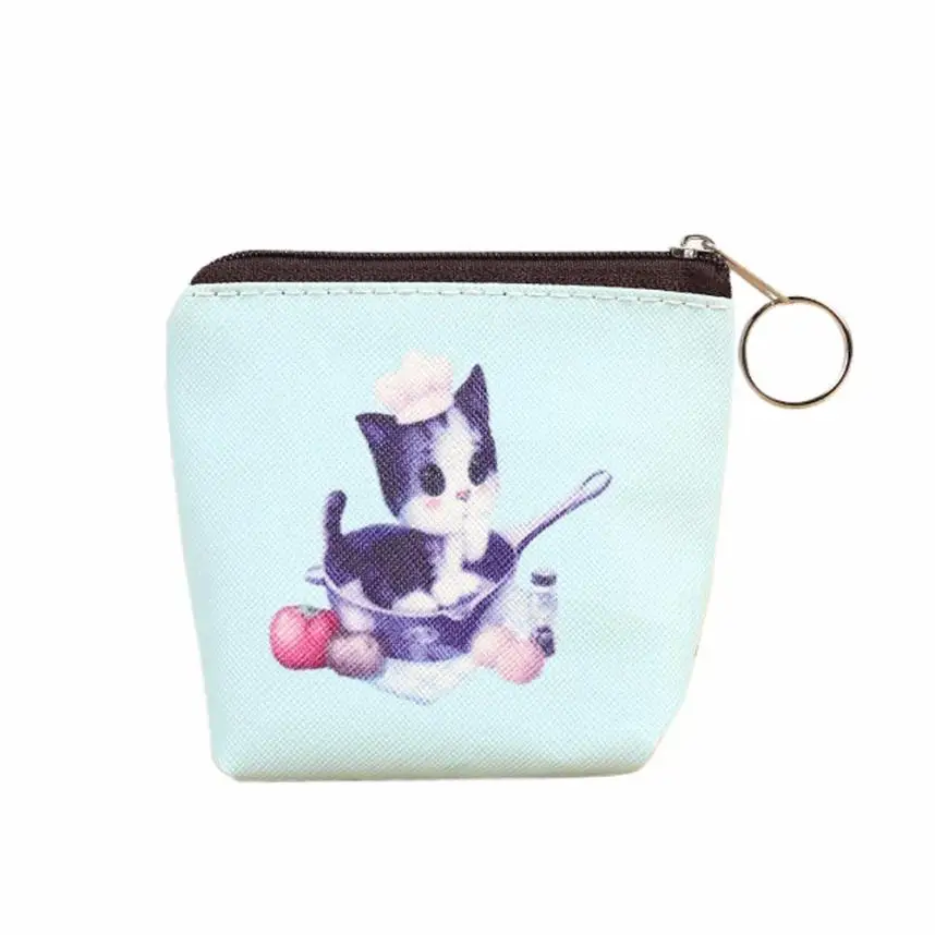 

Women Girls Cute Cartoon Cat Coin Purses PU Leather Zipper Small Wallet Change Pouch Key Card Holder Clutch Handbag #Y