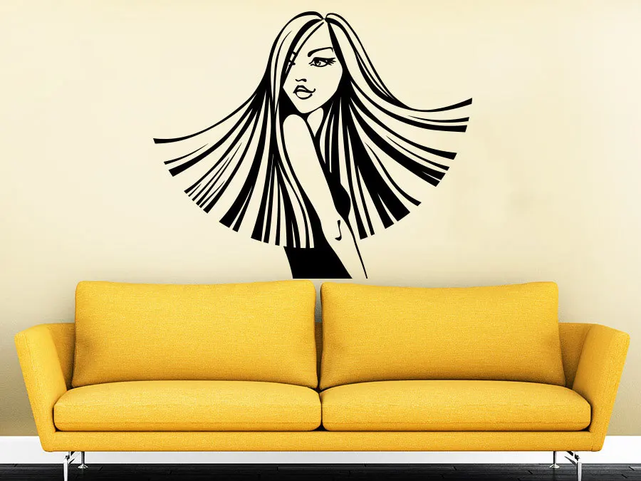 

Cool Cosmetic Girl Face Beauty Salon Wall Decal Vinyl Stickers For Haircut Barber Shop Fashion Make up Girl Interior DecorSYY566
