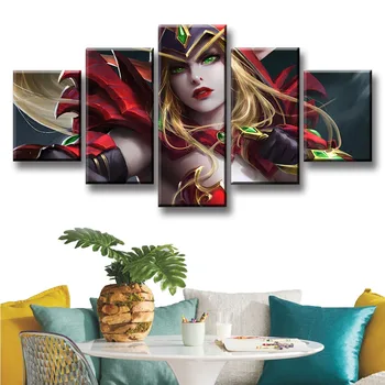

Valeera Sanguinar Pictures Frameworks Wall Art Printed Canvas Painting 5 Panel Video Game Posters Hot Sale Kids Room Home Decor
