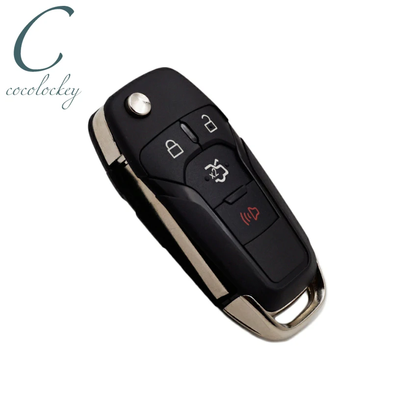 

Cocolockey Remote Car Key Shell Fob For Ford Fusion 4button Flip Key Uncut HU101 Blade Replacement Key Case Car Styling