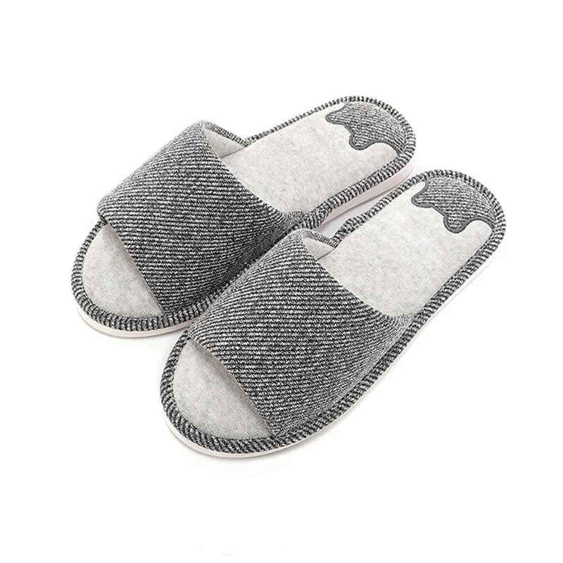 

Yu Kube 2019 High Quality Spring Autumn Striped Soft Cotton Flax House Slippers Women Slippers Indoor Home Slippers Shoes Women