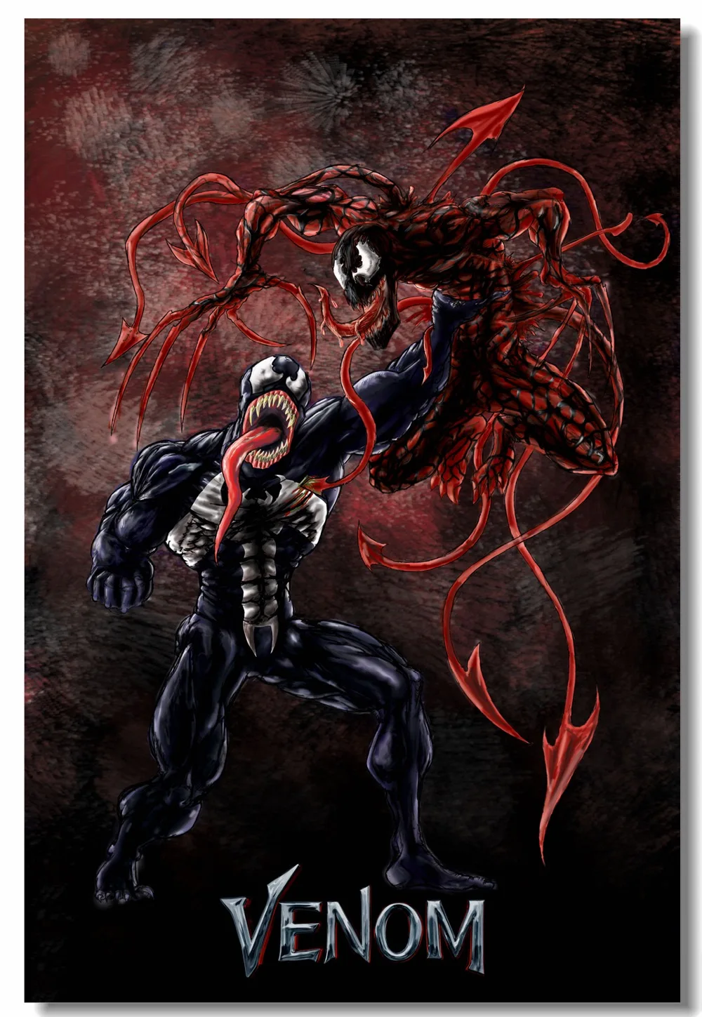 

Custom Canvas Wall Decor Marvel Venom Poster Venom VS Carnage Wall Sticker Anime Wallpaper Living Room Mural Wall Painting #0094