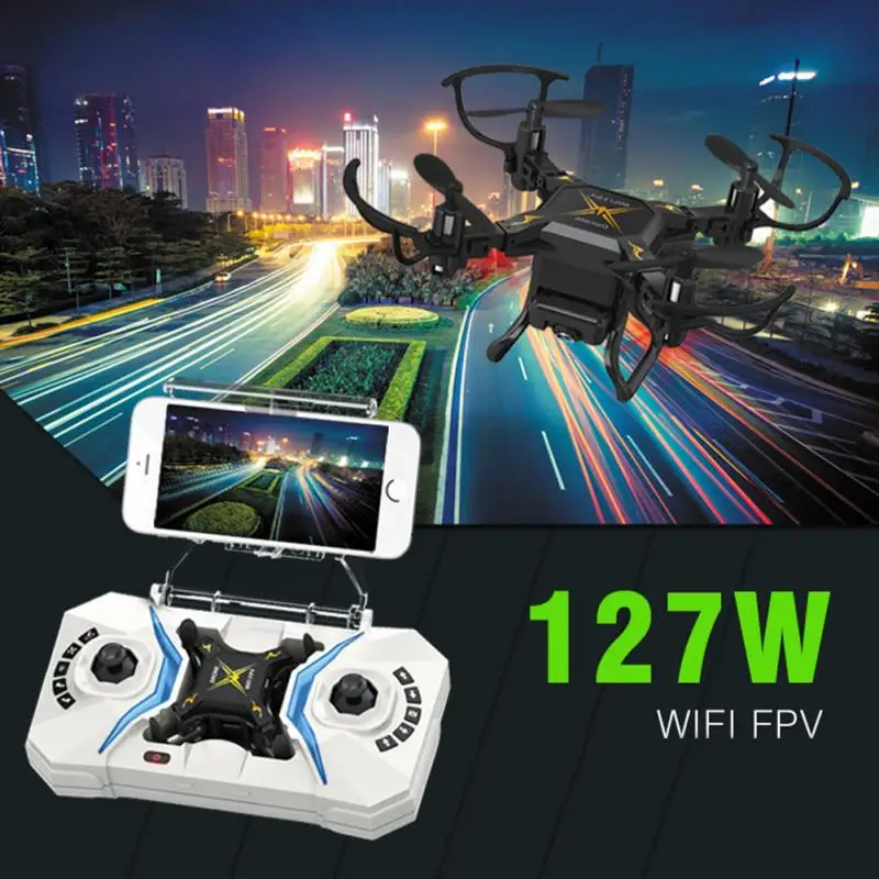 SBEGO 127W Wifi FPV Mini Remote Control Quadcopter 2.4G 4CH 6-Axis Gyro RTF Foldable RC Drone 3D-Flip Headles with 0.3MP Camera