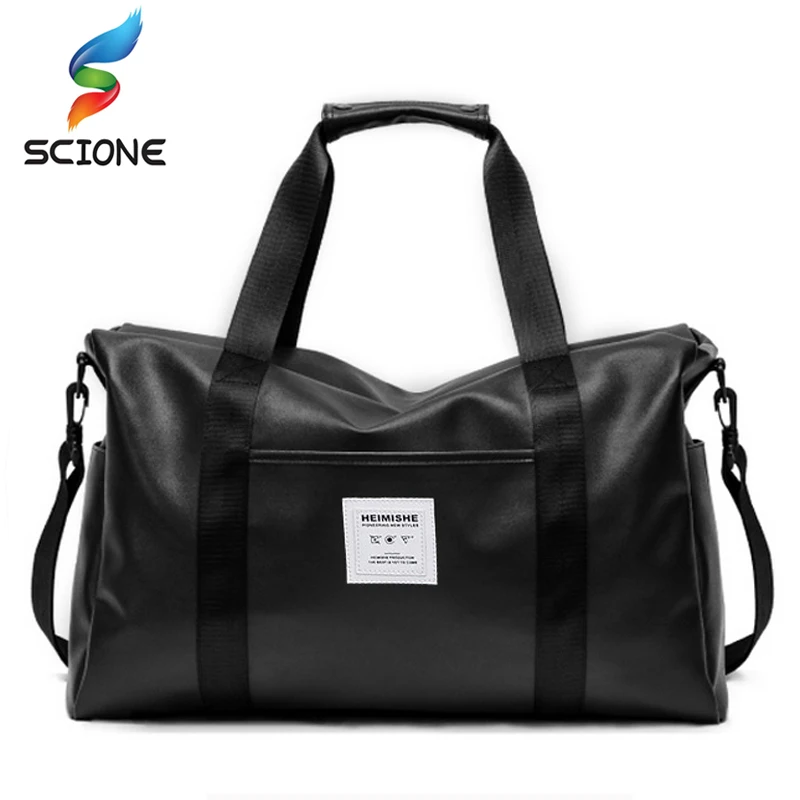 Top PU Leather Men's Sports Gym Bags Classic Travel HandBag Fitness