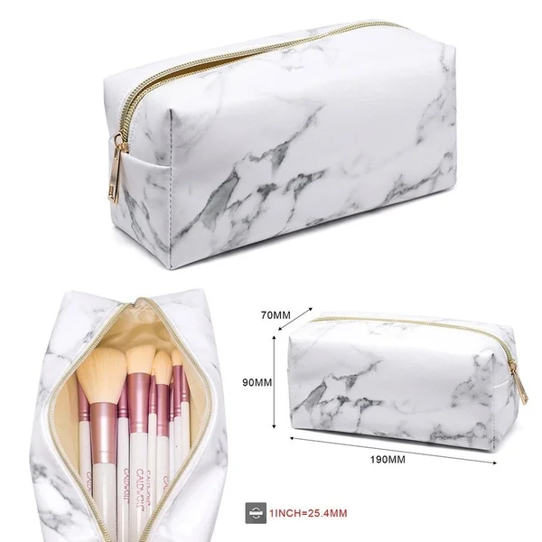 الرخام خطوط متعددة وظيفة محفظة مربع سفر ماكياج التجميل حقيبة أدوات الزينة مقلمة عملة حقيبة الجمال أدوات تجميل