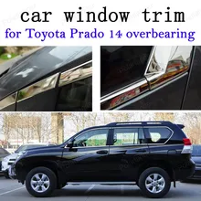 Car Exterior Accessories Decoration Strips Stainless Steel Window Trim for Toyota Prado 2014 overbearing
