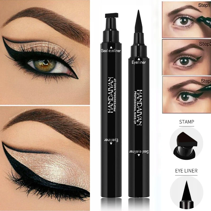 

Black Liquid Eyeliner Stamp Marker Pencil Waterproof Long Lasting Double-ended Eye Liner Pen Cosmetic