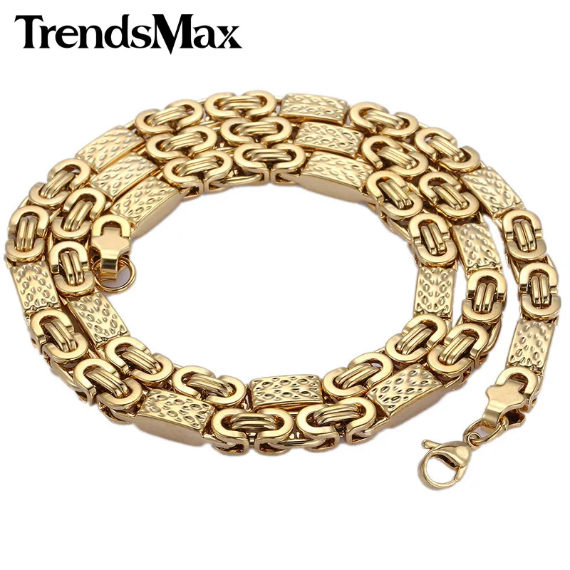 Trendsmax золото Византийская цепь для мужчин нержавеющая сталь цепочки и ожерелья