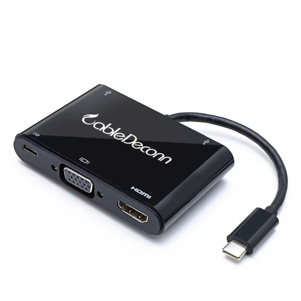 Thunderbolt 3 концентратор usb Type C к HDMI VGA адаптер usb3.1 2usb3. 0 зарядный кабель USB