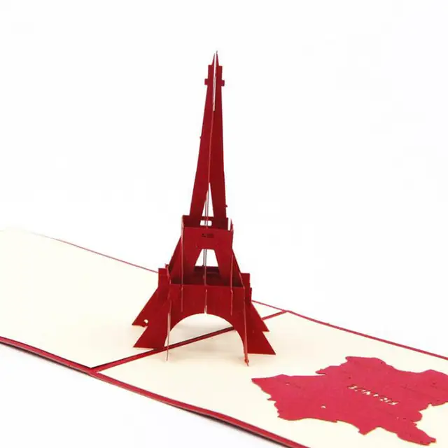 Us 1315 30 Di Sconto3d Scultura Di Carta Della Torre Eiffel Carta Dellinvito Biglietto Di Auguri Pieghevoli Artigianato Decorativi Rifornimenti