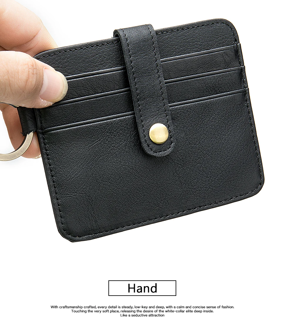 18 men's card holder wallet leather genuine business bank card holder for men mini credit card pocket protection cardholder