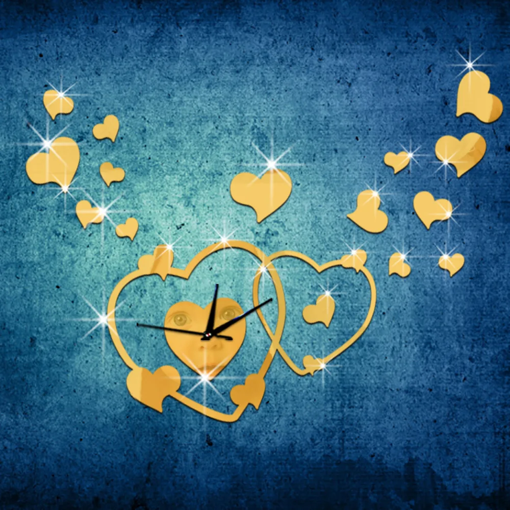 Heart Wall Clock Fashion Modern Design Romantic Reloj Watch For Wedding