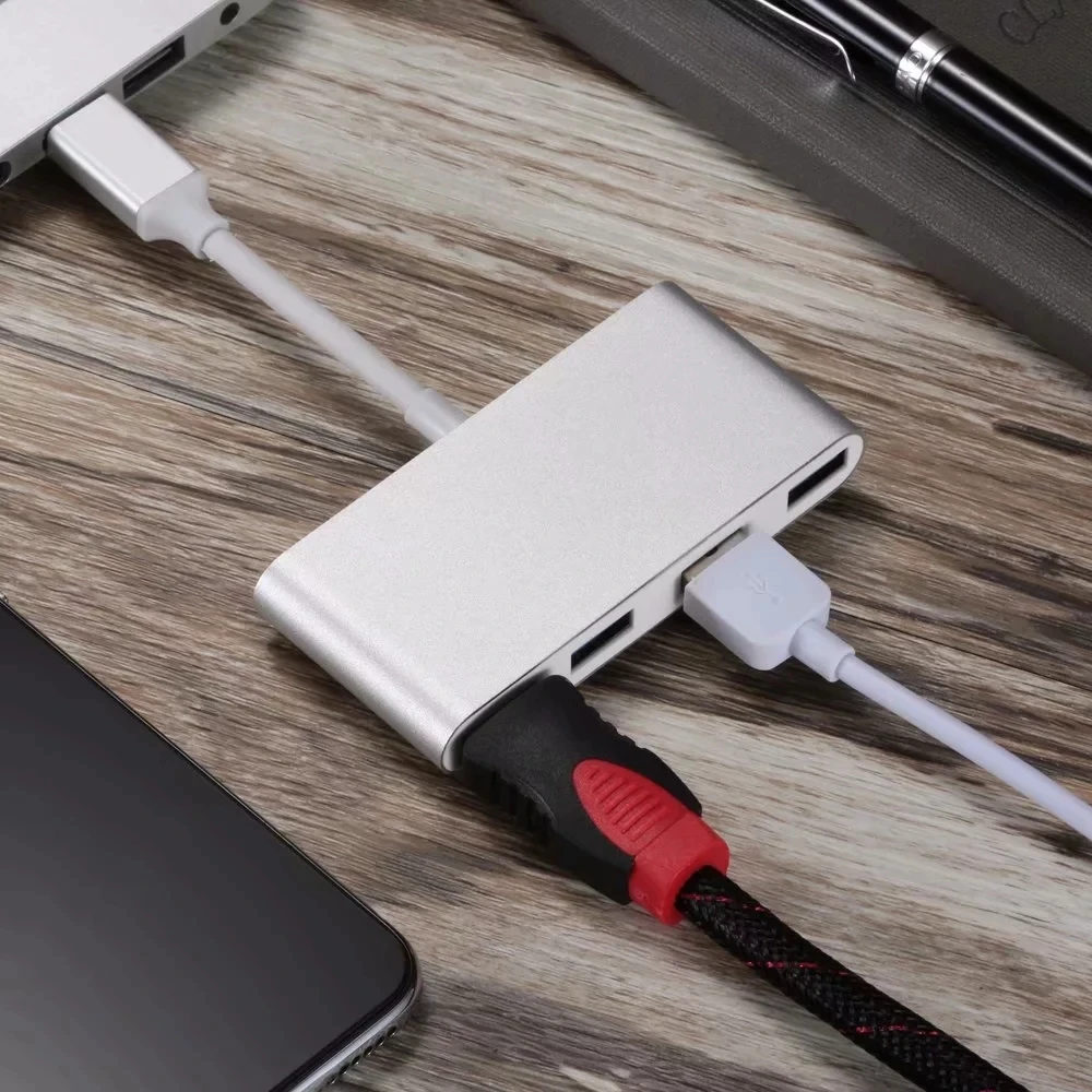 USB HUB USB C to HDMI USB 3.0 Thunderbolt 3 Adapter for MacBook Samsung Galaxy S10 Huawei Mate 20 P20 Pro Type C USB 3.0 HUB (5)