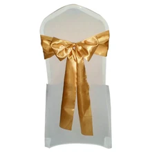 Практичный западный стиль Золотой DIY атласный бант Чехол для стула пояса/ленты для украшения/украшения