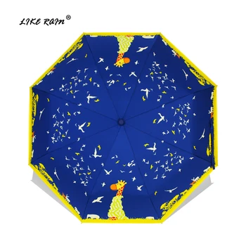 

LIKE RAIN Brand Women Automatic Umbrella Creative Cartoon Umbrellas Rain Female Paraguas Strong Windproof Kids Umbrella UBY08