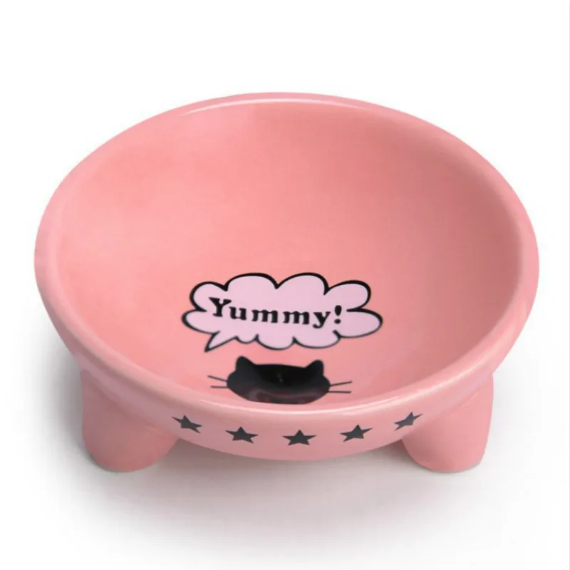 Ceramics Pet Cat Dog Bowl Three foot Round Ceramic Bowl ...
