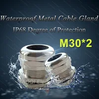 1 шт. M20* 1,5 никель латунь металл IP68 Водонепроницаемые кабельные сальники разъем провода желез для 6-12 мм Кабель