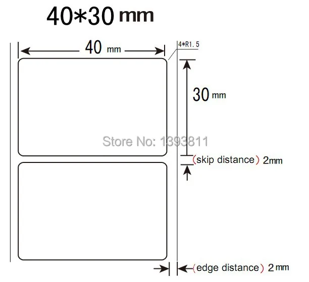 Label Sticker 40mm x 30mm Blank Direct Thermal Label Direct Print Accept Order Thermal Blank 1000 Pieces