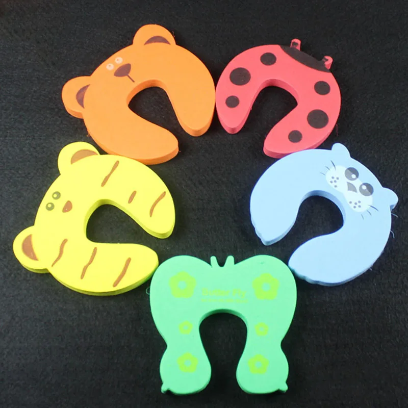 

5 Pcs/Set Children Safety Door Card Clamp Cartoon Animal Pinch Baby Kids Finger Protector Hand Security Stopper Clip @LS