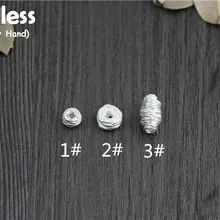 Вязанные бобы из натуральной 925 пробы с серебряными линиями, аксессуары для бисероплетения, ручная работа