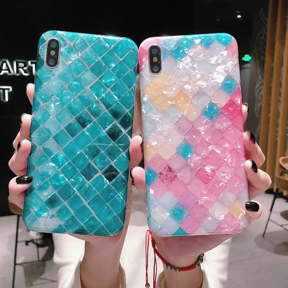 

Boucho Soft Phone Case For iphone XR XS MAX X 7plus Conch Shell Fish Scale Case For iphone 6 6S 7 8 Plus Fashion Silicone Cover