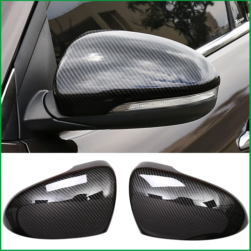 

FOR Hyundai Tucson 2015 2016 2017 2018 ABS Carbon Fiber Print Grain SIDE DOOR REARVIEW MIRROR COVER STICKER TRIM Car styling