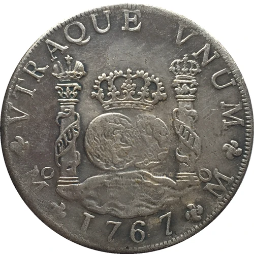 1767 Мексика MF 8 реалов копия монет