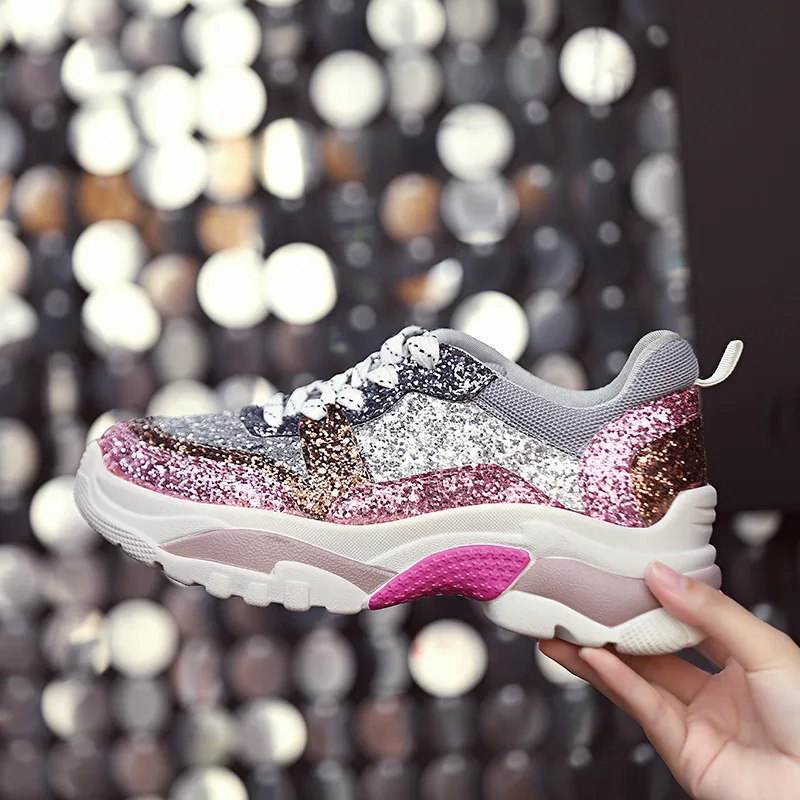

2019 autumn new fashion simple color matching flat shoes women comfortable wild sequins decorative casual shoes