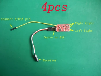 

4pcs Dual-way Ligh Controlling Module 2CH Light Controller Left Right Forward Backward Breathing Control Board for RC DIY