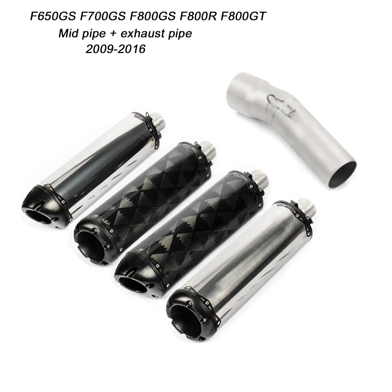 

51MM Motorcycle Mid Link Pipe With Exhaust Muffler Pipe for BMW F650GS F700GS F800GS F800R F800GT 2009-2016