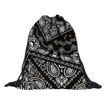 

geometric Drawstring Bags Fashion 3D Printing Travel Backpack Softback Harajuku drawstring School Gym Bag softback printing