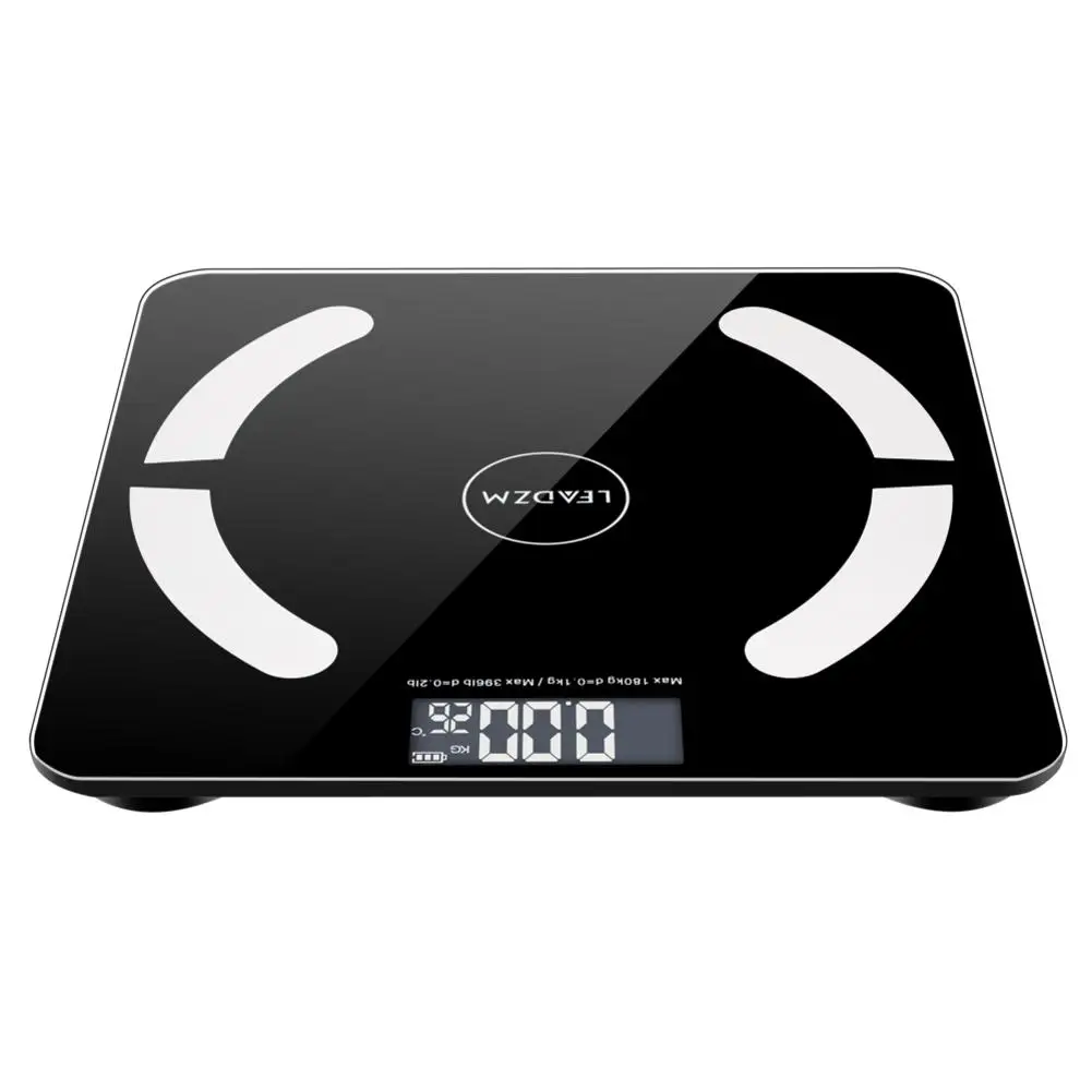 LEADZM Electronic Bathroom Scale Toughened Glass Body Weights Scales 180kg