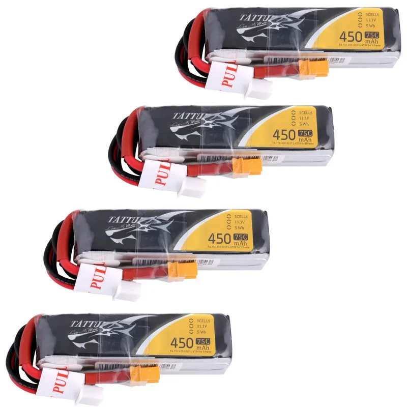 ACE Tattu 11.1V 450mAh 75C 3S1P Lipo Battery XT30 XT60 T Plug for RC FPV Racing Drone | Игрушки и хобби